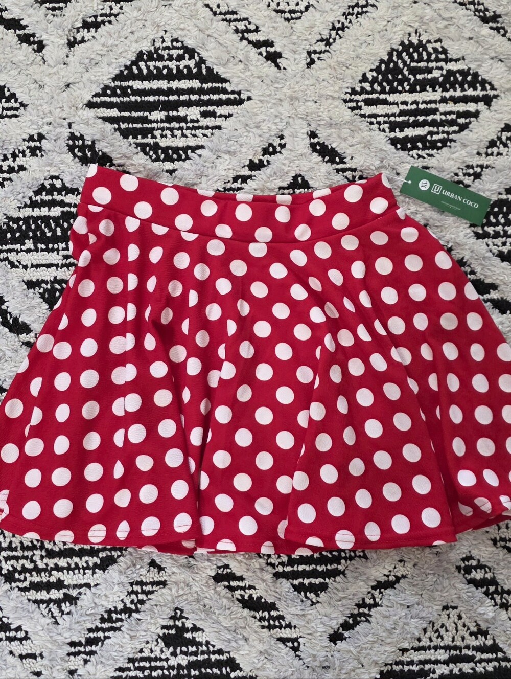 NEW Urban Coco Women's Red Polka Dot Skater Skirt XL